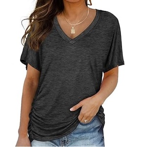 Camisetas de Manga Corta para Hombre, Cuello en V, Color Sólido, 100% Algodón, Corte Regular, Tela Oxford Transpirable, Ecológica y de Secado Rápido - Product Image 4