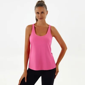 Camiseta sin Mangas para Yoga, Cuello en U, Estilo Casual, Color Sólido para Mujer - Product Image 5