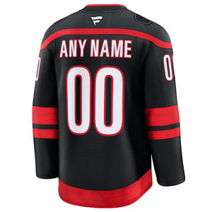 Maillot de Hockey personnalisé noir et rouge pour hommes à manches longues léger Patchwork vêtements de sport décontracté haut Streetwear athlétique - Product Image 3