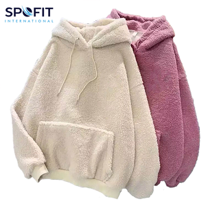 Streetwear <b>Men's</b> Heavyweight Oversized <b>Sherpa</b> Fleece <b>Hoodie</b> Winter Warm 100% Cotton Eco-Friendly <b>Sherpa</b> Hoodies for Boys - Product Image 3