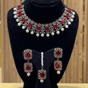 Concevez votre propre collier boucles d'oreilles Matha Patti & Bindi ensembles de luxe à la mode vêtements de mariée 4 pièces ensemble de bijoux artificiels dames - Product Image 5