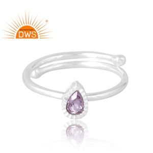 Anillo de piedras preciosas de amatista Rosa Natural de Plata de Ley 925 más vendido, joyería personalizada para mujer, regalo para ella - Product Image 3