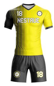 Maillots de football personnalisés par sublimation à manches courtes, antibactériens, séchage rapide, avec motif nom de joueur Nestrue Sports - Product Image 2