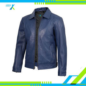 Veste en cuir de peau de mouton pour hommes Premium Soft Sheep Trim Winter Classic Vintage Style Casual Outerwear Stylish Slim Fit Biker - Product Image 2