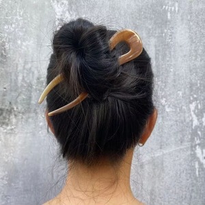 กิ๊บติดผมทำจากเขาควายขัดเงาสำหรับผู้หญิง ไม้จัดแต่งทรงผมจากเขาควาย อุปกรณ์เสริมจากธรรมชาติ - Product Image 4