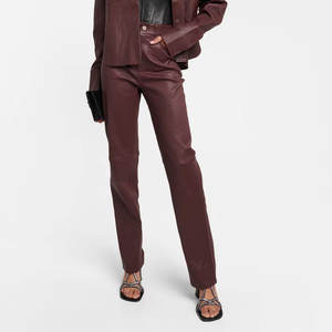 Pantalones de cuero de mujer de calidad superior de diseño superior superventas precio al por mayor pantalones de cuero de mujer - Product Image 2