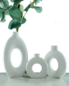 Arrivée fraîche couleur blanche fantaisie métal aluminium Style Simple décoration de la maison concepteur de table Vase à fleurs pour la décoration de mariage - Product Image 3