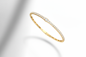 Brazalete Flexible de Oro de 14K y Diamantes Naturales para Mujer - Product Image 4