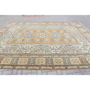 Alfombra Vintage de 10.5x13.5 pies, Alfombra Turca Extra Grande, Alfombra de Lana Marrón Azul Camuflaje - Product Image 3