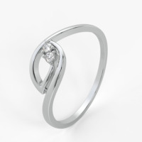 Bague minimaliste en argent 925 avec double zircon cubique serti clos, bande torsadée, légère, pour usage quotidien, bureau, mariage, soirée, pour femme