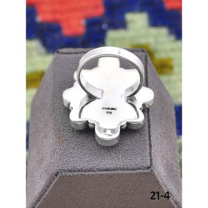 Bague ajustable en argent sterling et turquoise Paloma d'inspiration sud-ouest, bijou tendance en acier inoxydable avec sertissage clos, cadeau idéal - Product Image 4