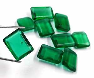 Piedra preciosa de moldavita genuina, corte facetado 100%, corte esmeralda Natural, piedra suelta de moldavita verde para uso de joyería a granel - Product Image 3