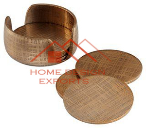 L Dessous de verre de luxe Accessoires de décoration de table Métal au prix de gros Aluminium fini doré Meta - Product Image 5