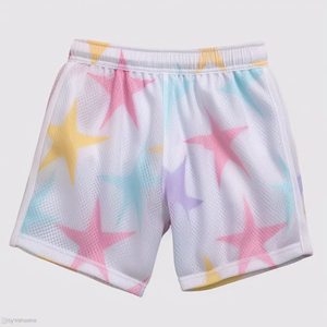 Short de sport en maille double couche personnalisé pour hommes, short de sport d'été en polyester, spandex et nylon, noir et uni pour l'entraînement à la plage - Product Image 3