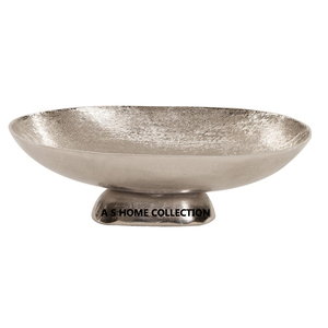 Oval Shape <b>Table</b> Top Handcrafted Glossy White Colour With Aluminium Metal Stylish Handle Decorative Bowl - Product Image 2