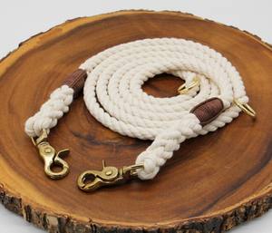 Correa Ajustable para Perro de Cuerda de Algodón Natural - Correa Convertible para Perro, Correa Manos Libres para Perro - Product Image 1