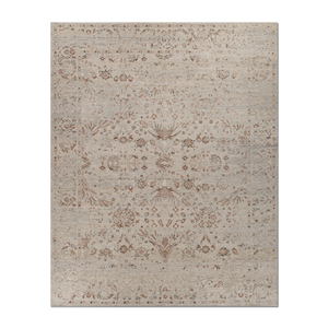 พรมขนสัตว์ถักมือสีเบจและสีน้ำตาลลายเหรียญตรา วิสคาญ่า สำหรับห้องนั่งเล่น ทางเข้าบ้าน และโถงทางเดิน สำหรับวัยรุ่น-EA-1538 - Product Image 1