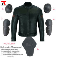Veste en cuir Vintage pour hommes de haute qualité coupe-vent moto Cruiser Armure Style nom de l'équipe personnalisée Auto Racing moto porter