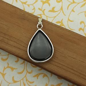 Statement Handcrafted Drop Black <b>Onyx</b> Pendant 925Sterling Silver Charm <b>Necklace</b> Wholesale Fine Jewelry Pendant & Charm <b>Necklace</b> - Product Image 4