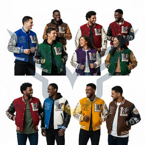 PRO feutre personnalisé Streetwear broderie Chenille laine Vintage bleu couleur hiver personnalisé collège Baseball veste pour hommes - Product Image 2