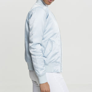 Chaqueta de satén bombardero de alta calidad personalizada para mujer, chaqueta de satén personalizada de alta calidad para mujer, servicio OEM - Product Image 2