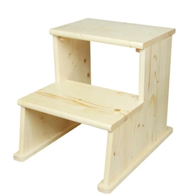 Sedia per bambini in legno Non tossico sgabello a 2 gradini per bambini sgabello da comodino in legno multifunzione personalizzato all'ingrosso scale per animali domestici