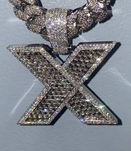 Colgante de plata 925 con nombre de letra personalizado, joyería redonda de moissanita con diamantes de hip hop, collar con nombre helado, regalo de cumpleaños - Product Image 6