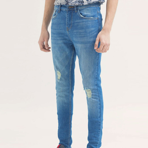 กางเกงยีนส์ชายทรงสลิมฟิตลำลองกางเกงยีนส์ระบายอากาศได้ดีดีไซน์ล่าสุด - Product Image 2