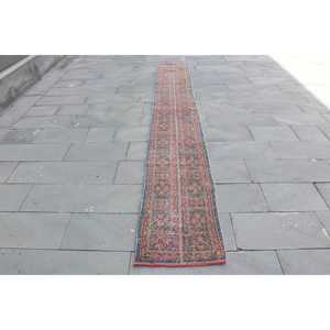 1.7x12.1 ft Rug, <b>Runner</b> Vintage Rug, <b>Red</b> Floral Rug - Product Image 1