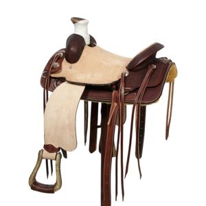 อานม้าแบบตะวันตกคุณภาพสูง งานฝีมือยอดเยี่ยม โครงไม้ทนทาน หนังคุณภาพพรีเมียม สำหรับการแข่งขันบาร์เรลเรซซิ่ง ชุด KGN - Product Image 3