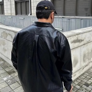 Automne/hiver nouveau Paris B maison hommes femmes même Style décontracté polyvalent broderie Logo veste en cuir coupe ample - Product Image 2