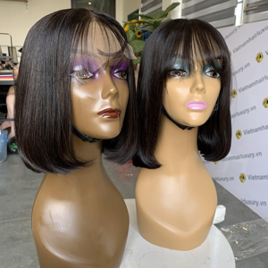 ผมต่อแบบเวอร์จิ้น HD Lace Silky Straight เวียดนามแท้ 100%  จัดเรียงเกล็ดผม  ทรงบ็อบ  แบบ Remy  ต่อผมด้วยเครื่อง  แบบ Double  ขายส่ง VNHL - Product Image 1