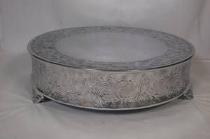 Fête d'anniversaire célébrant l'utilisation vaisselle supports à gâteaux vente chaude matériel en laiton forme ronde brillant gâteau serveur support - Product Image 3