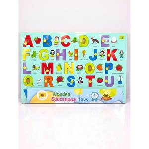 Rompecabezas de madera con letras y imágenes para el aprendizaje temprano, libro de fonética divertido - Product Image 1