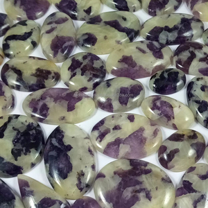 Cabochon en quartz fluorite naturel fait main, pierre précieuse semi-précieuse de haute qualité, formes variées, dos plat, pour enroulement de fil, pour la lithothérapie - Product Image 1