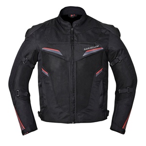 Veste de moto d'été approuvée CE col montant pour hommes Logo avant Protection de course respirante Tissu en velours côtelé de haute qualité - Product Image 1