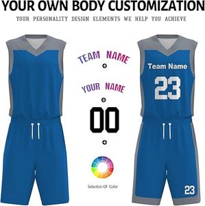 Uniforme de baloncesto de estilo único de talla grande transpirable ligero establece color sólido de alta calidad para adultos - Product Image 5