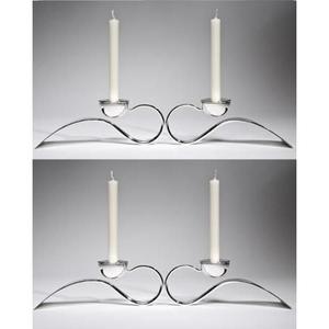 Hand polished aluminum candle holder <b>silver</b> finished for elegant party table and festive light decoration - Product Image 5