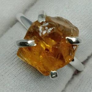 Joyería fina de Plata de Ley 925 al por mayor para mujer, piedras preciosas citrinas en bruto, anillo de aniversario de boda, regalo de fiesta de compromiso - Product Image 2