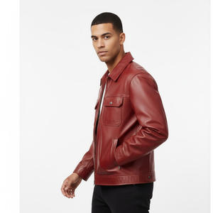 Veste en cuir élégante pour hommes de High Street Vêtements d'extérieur décontractés à la mode Doux Confortable Durable Slim Fit Design avant pour le quotidien - Product Image 6