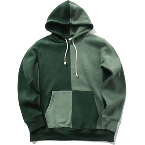 Sweat à capuche homme tendance automne-hiver, personnalisé, décontracté, léger, en polaire unie bicolore, mélange polyester/coton, teint uni - Product Image 1