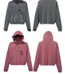 Sudadera con Capucha Extra Grande para Hombre de Alta Calidad, Negra y Gris, Estilo Urbano Hip Hop, Estampado Bordado, Cierre Frontal con Cremallera, Múltiples Costuras - Product Image 2