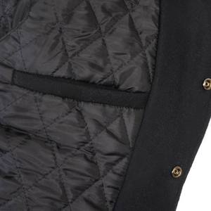 Chaqueta Universitaria Varsity Negra de Lana con Mangas de Cuero Genuino, Chaqueta Bomber Blanca Estilo Chicago para Hombre - Product Image 4