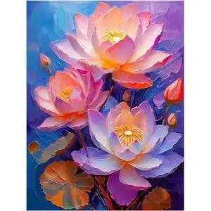 Bouquet de fleurs de lotus Carrelage Mural Cuisine Salle de bain Douche Art mural Dosseret Catégorie de produit Peintures murales - Product Image 1