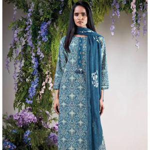 ชุดสلوارคามีซผ้าฝ้ายพิมพ์ลาย Ganga Premium พร้อมงานปักมือสำหรับผู้หญิง - เหมาะสำหรับทุกฤดูกาล ชุดงานเลี้ยง เสื้อผ้าอินเดีย/ปากีสถาน - Product Image 1