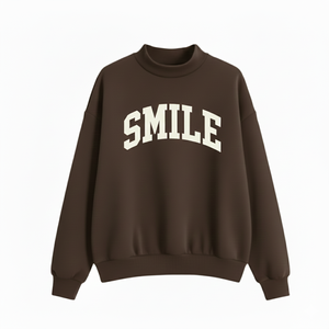 Women's Casual Fleece Mock Neck <b>Long</b> <b>Sweatshirt</b> Polyester/Cotton Blend Breathable Quick Dry Eco-Friendly Autumn/Winter Solid - Product Image 1