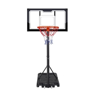 Equipo de baloncesto para interiores y exteriores incluye una red de nailon resistente a la intemperie y acolchado grueso para mayor seguridad. - Product Image 1