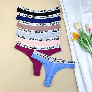 "Love" Letters Cotton <b>Thong</b> Sexy Ladies <b>Panties</b> Women's G-string Underwear Sexy Yoga Fitness T Pants - Product Image 1