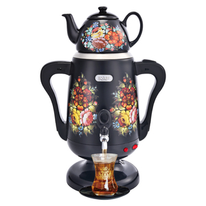 RAF 1800W Electric Samovar Hervidor De T&eacute; with Ceramic Body Copper <strong>Faucet</strong> and Elegant Floral Design for Brewing - Product Image 1