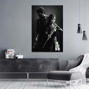 Affiche de portrait noir et blanc style moderne The Last of Us, sur toile, pour décoration murale - Product Image 2